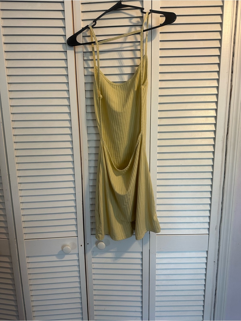 SHEIN Yellow Ribbed Slip Jumpsuit Romper